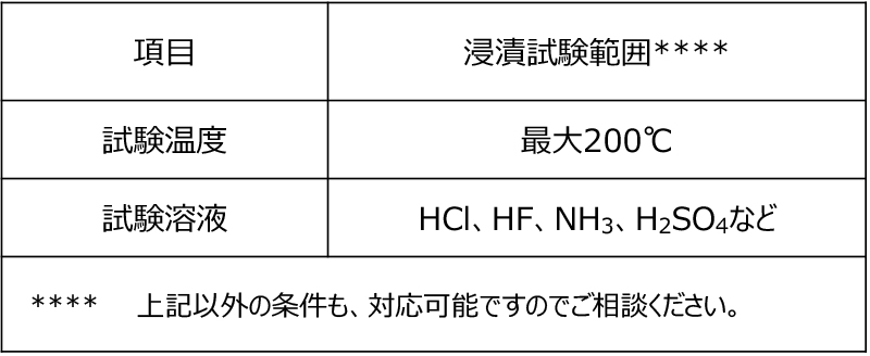 浸漬試験条件